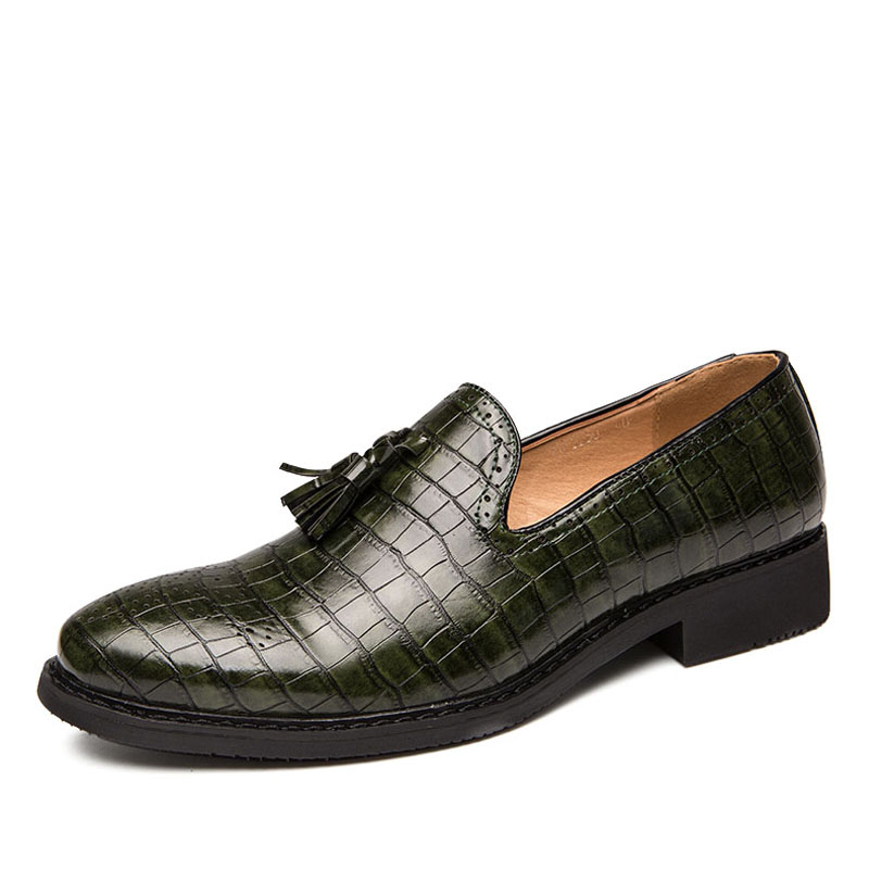 Classic Crocodile Pattern Business Flat Shoes Men Designer Formal Dress Leather Shoes Men's Loafers Party Shoes, Black
Classic Crocodile Pattern Business Flat Shoes Men Designer Formal Dress Leather Shoes Men's Loafers Party Shoes, Black
