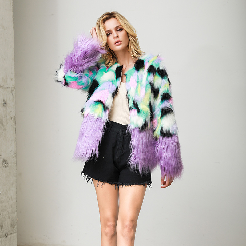 2020 Fashion Fluffy Jacket Women' Autumn Winter Sexy Rainbow Color Thick Warm Faux Fur Coat Imitation Fur Hairy Plus Size, Purple
2020 Fashion Fluffy Jacket Women' Autumn Winter Sexy Rainbow Color Thick Warm Faux Fur Coat Imitation Fur Hairy Plus Size, Purple