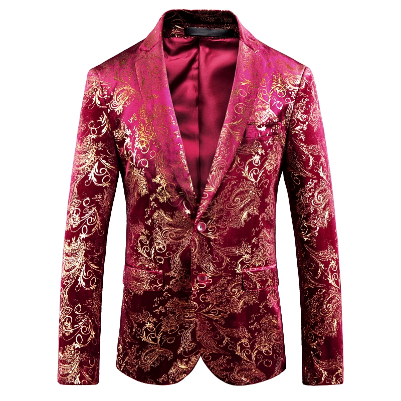 2019 new men blazer wedding groom luxury bronzing print party swallowtail boutique Slim large size male suit jacket (-5XL, Tu hao jin
2019 new men blazer wedding groom luxury bronzing print party swallowtail boutique Slim large size male suit jacket (-5XL, Tu hao jin