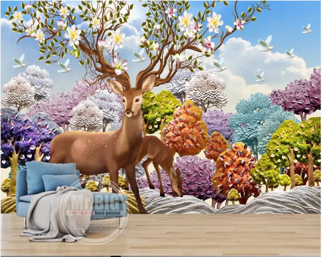 3d wallpaper custom photo mural Nordic 3D Embossed Dream Forest Deer Sofa TV Background Wall Painting home decor wall art pictures, Non-woven fabric
3d wallpaper custom photo mural Nordic 3D Embossed Dream Forest Deer Sofa TV Background Wall Painting home decor wall art pictures, Non-woven fabric