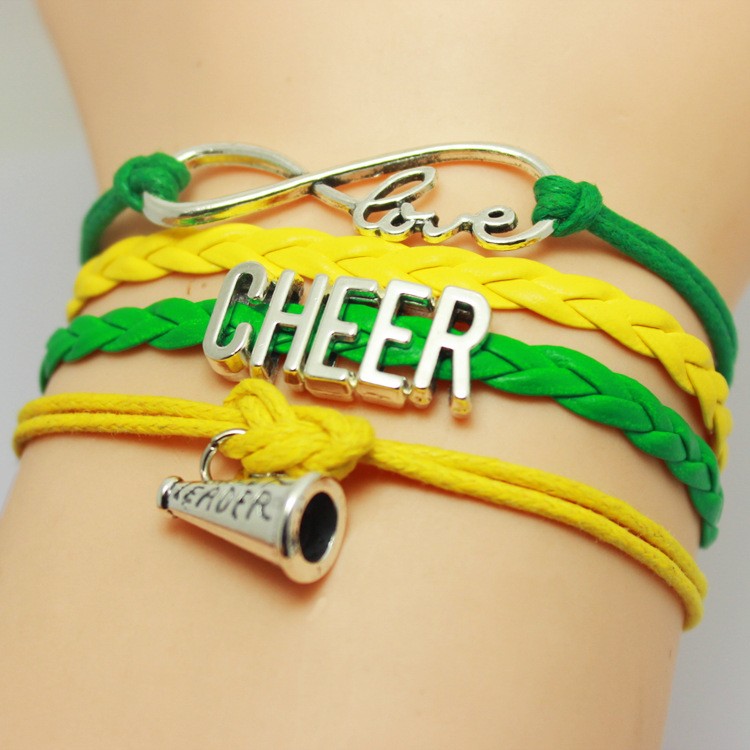 Wholesale- Love Cheer Speaker Football Team Bracelet Customize Oakland Sport wristband friendship Bracelets