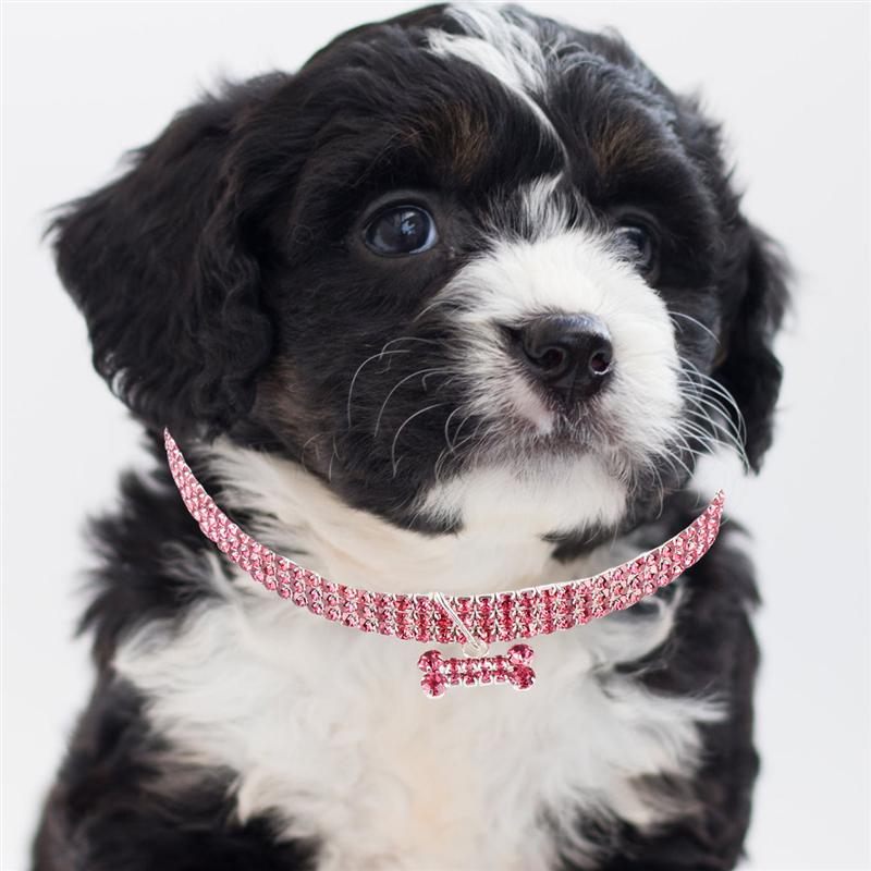 Mini Bone Shape Pendant Shining Rhinestone Pet Ring Dog Collar Luxury Pet Supplies Collar Adjustable Buckle O Chain Necklace
Mini Bone Shape Pendant Shining Rhinestone Pet Ring Dog Collar Luxury Pet Supplies Collar Adjustable Buckle O Chain Necklace