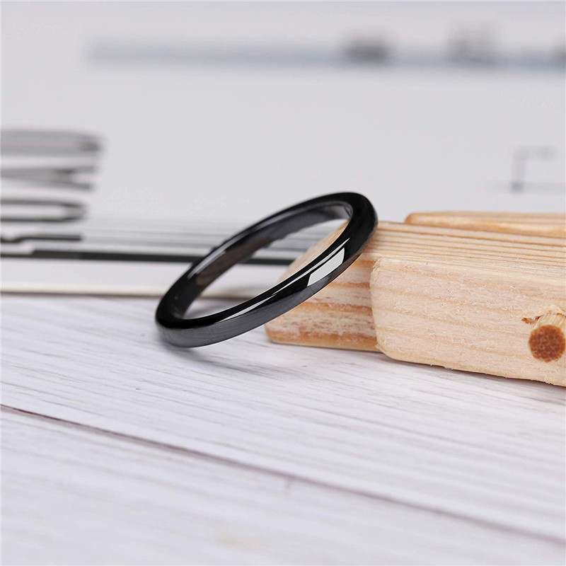 246mm Black Brushed Fashion Ceramic Ring Women Men Wedding Rings Engagement Band Female Jewelry bague Plus Size 414