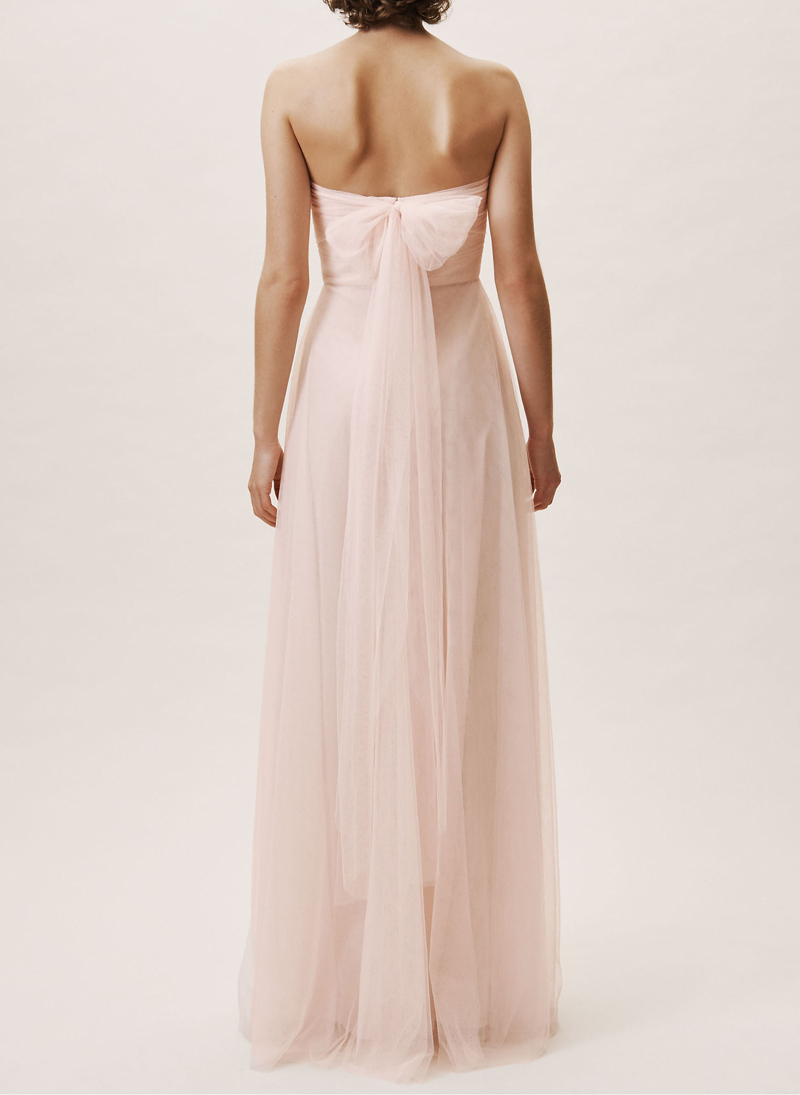 Blush Bridesmaid Dresses Long Soft Tulle ( the strap can be change into different style)