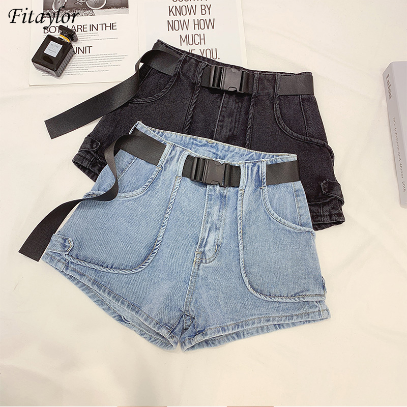 Fitaylor 2020 New Women High Waist Wide Leg Black Blue Denim Shorts Casual Female Big Pocket Belt Loose Fit Jeans Shorts
Fitaylor 2020 New Women High Waist Wide Leg Black Blue Denim Shorts Casual Female Big Pocket Belt Loose Fit Jeans Shorts