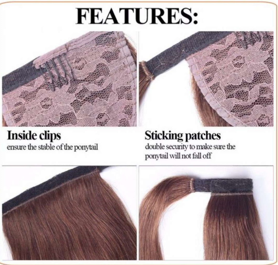 Celebrity cute straight wavy ponytail hairpiece wrap around drawstring brazilian hair ponytail human hair 120g colors