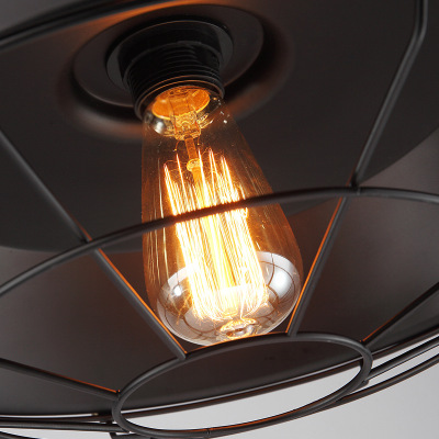 Loft American industrial style lamps living dining room cafe bar porch single head retro iron pot ceiling chandelier