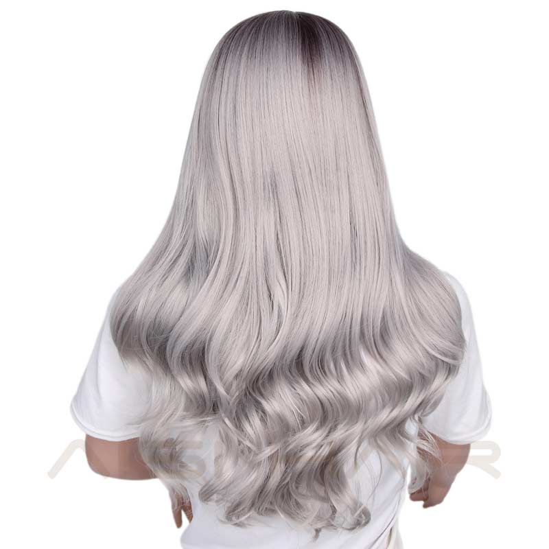 Fashion Long Middle Part Blonde Ombre Wig Synthetic Long Wavy Natural Hair