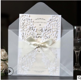 Laser Cut Tree Inviting Card Paper Party Event Supplies Decoration Romantic Wedding Invitation With 21 colors
