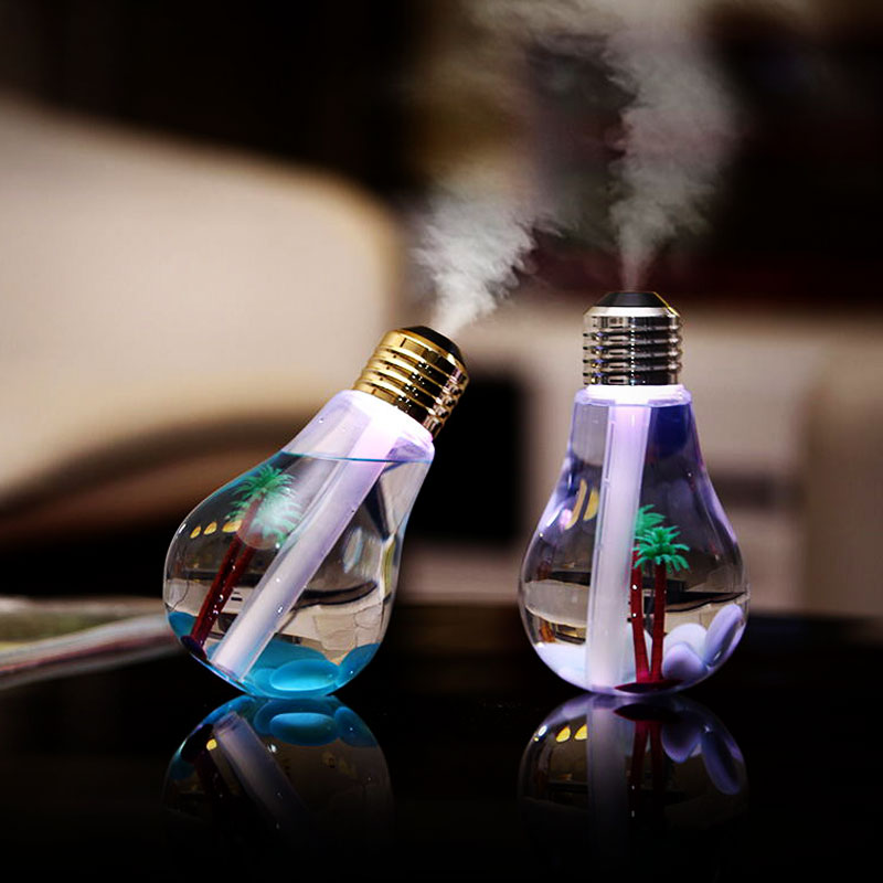 400ML LED Lamp Air Ultrasonic Humidifier for Home Diffuser Atomizer Air Freshener Mist Maker with LED Night Light