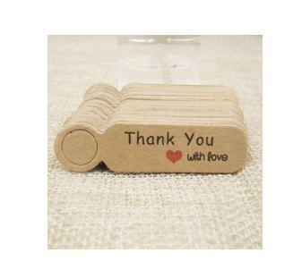 Kraft Paper Tags Gift Wrap Hang Tag Price Labels Handmade With Love Thank You With Love Decoration Tag 1000 pcs