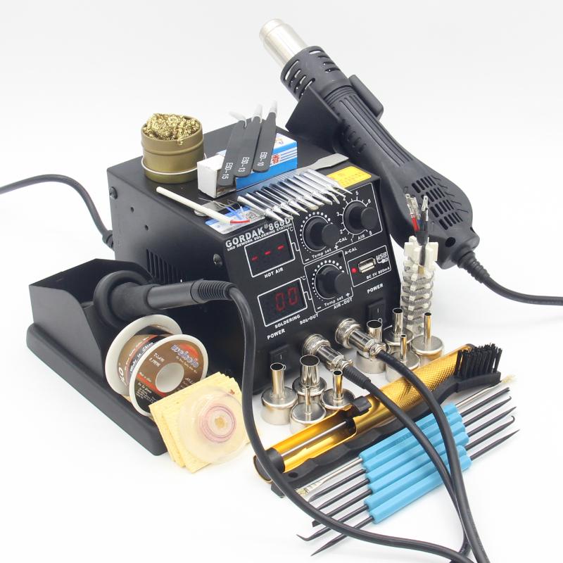 GORDAK 868D Soldering Station 2 in 1 SMD Rework Station Hot Air Gun + Electric Solder iron For Welding Repair tools
GORDAK 868D Soldering Station 2 in 1 SMD Rework Station Hot Air Gun + Electric Solder iron For Welding Repair tools