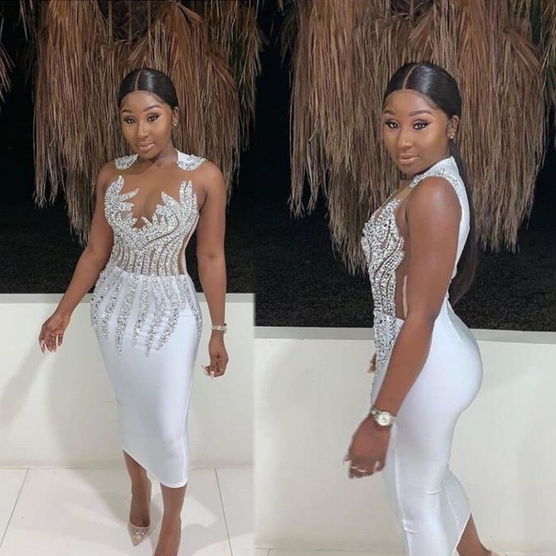 Luxury Crystal Sheath Silver Cocktail Dresses Tea Length Short Sexy Prom Dress Plus Size Formal Party Wear, Sage
Luxury Crystal Sheath Silver Cocktail Dresses Tea Length Short Sexy Prom Dress Plus Size Formal Party Wear, Sage