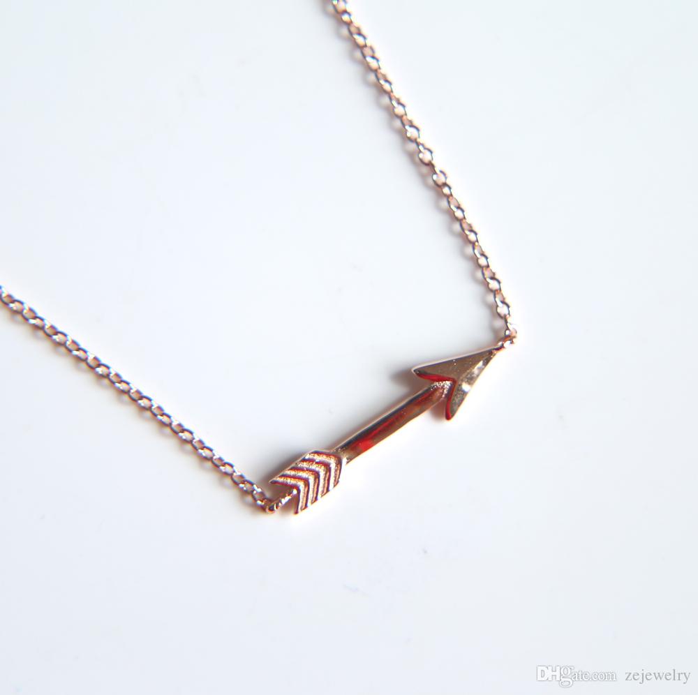 925 sterling silver arrow pendant necklace with delicate link chain arrow necklace jewelry