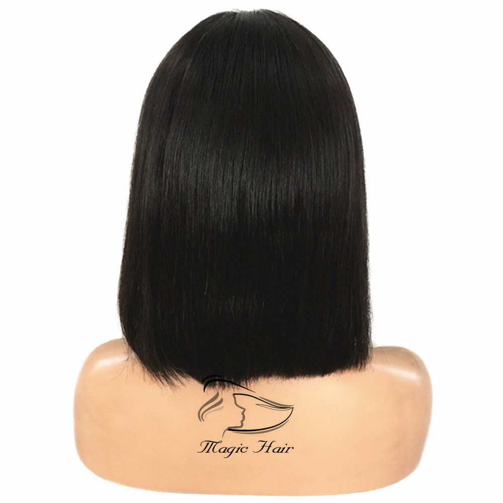 Short Human Hair Bob Wigs Brazilian Lace Front Human Hair Wigs For Black Women Remy Straight 130% 4x4 Silk Base Closure Wig
