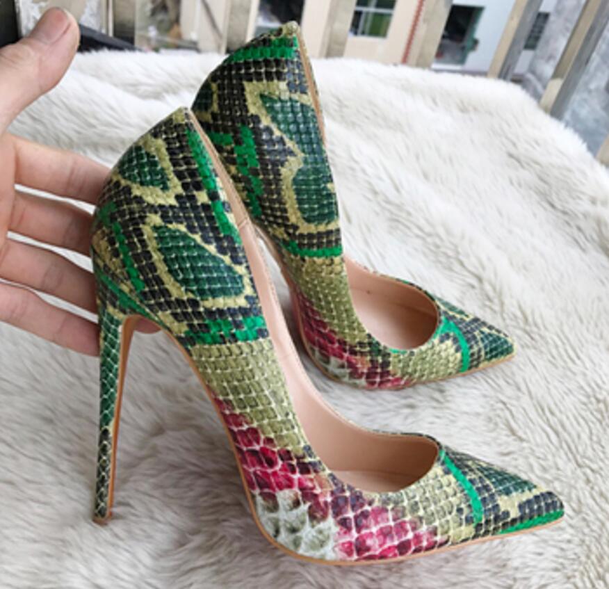 19 new type Green snakeskin Women's High heeled shoes Cusp Fine heel Single shoes 8cm 10cm 12cm Big code 44 dress nightclub red bottom shoes, Black
19 new type Green snakeskin Women's High heeled shoes Cusp Fine heel Single shoes 8cm 10cm 12cm Big code 44 dress nightclub red bottom shoes, Black