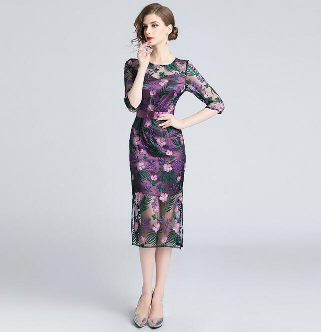 2019 purple flora Embroidery gauze Step skirt lace skirts Women high-end elegant lace Street Style Dresses 1/2 sleeve hip dress, As the picture
2019 purple flora Embroidery gauze Step skirt lace skirts Women high-end elegant lace Street Style Dresses 1/2 sleeve hip dress, As the picture