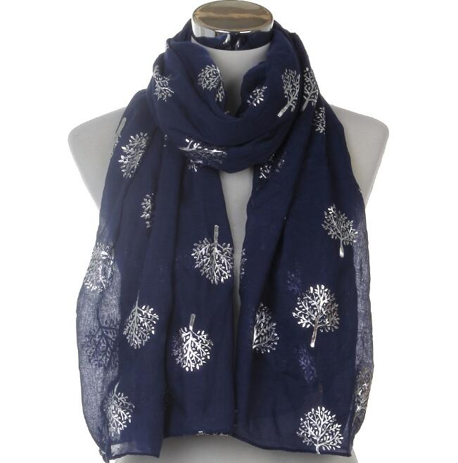 Spring and summer camphor tree hot silver printing scarf ladies sun shawl scarf WY268