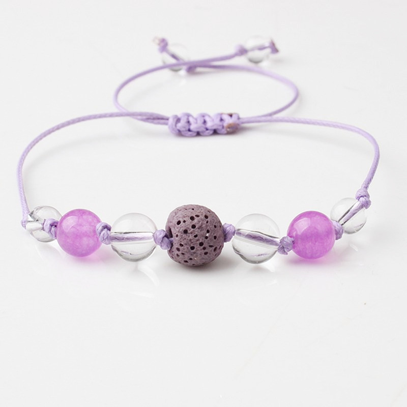 Glass Lava Beads Friendship Bracelet Hand-knitted Beaded Yoga Ladies Essential Oil Aromatherapy Bracelet