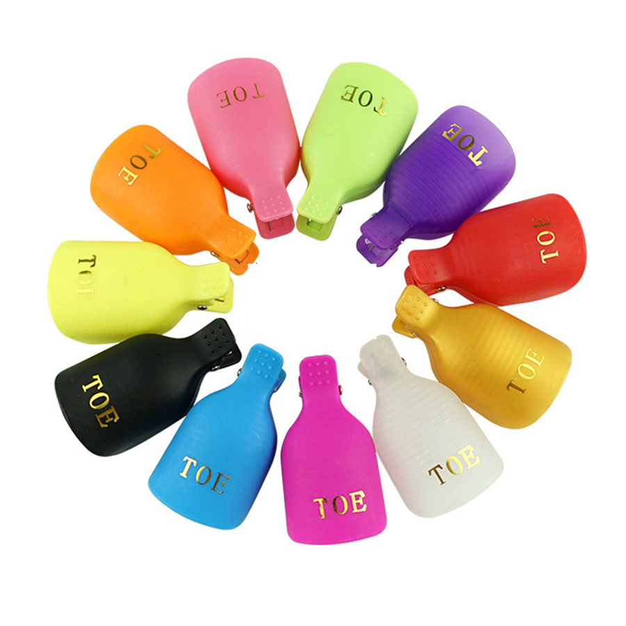 5 Pcs Foot Toe Soak Off Cap Set Colorful Plastic Clip UV Gel Polish Remover Wrap Manicure Nail Art Tool Kit Manicure Tool 5pcs/set