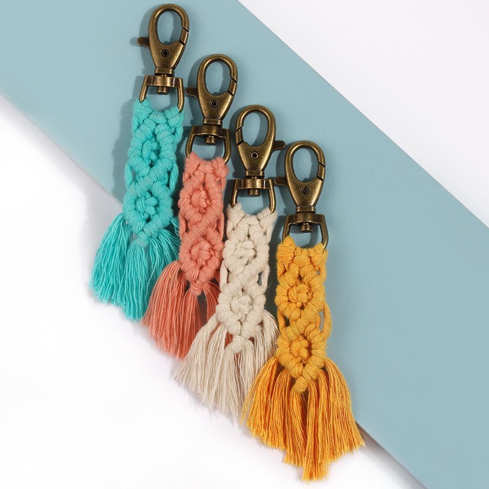 Boho Fringe Weave Cotton Macrame Keychain tassel weave 4 colors keychain keyring for bags purses clutches
Boho Fringe Weave Cotton Macrame Keychain tassel weave 4 colors keychain keyring for bags purses clutches