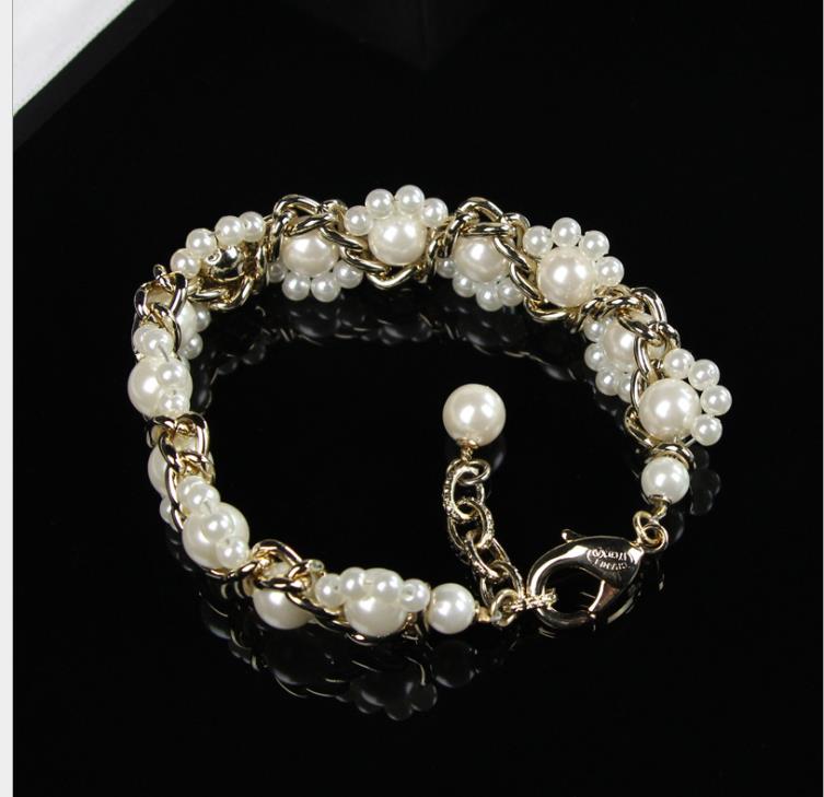 Korean Pearl Bracelet Fashion size pearl woven bracelet Jewelry