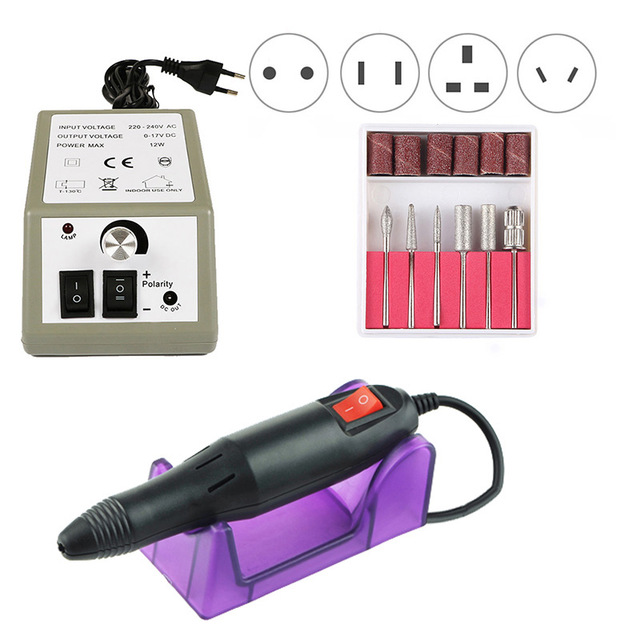 35000 RPM Electric Nail Drill Machine Manicure Nail Drill Bits Set Pedicure Sanding Equipment Miling Cutter File Left Hand Tools