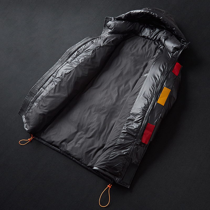 2019 new arrival winter high quality 80% white duck down hooded long jackets men,print letters waterproof parkas men