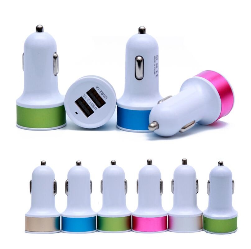 Dual USB 5V 2.1A Car Charger Auto Power adapter Chargers for iPhone 7 8 x 11 12 13 14 15 pro max samsung S20 S23 huawei android phone pc gps