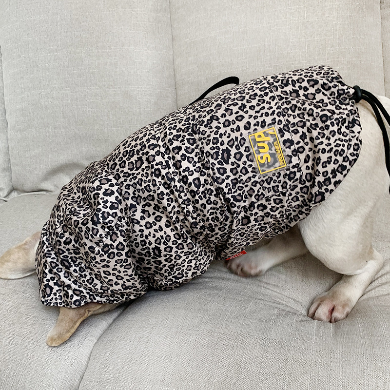 Waterproof Fashion Raincoat Puppy Cat Hoodie Leopard Small Dog Jacket Clothes Pet Supplies french bulldog T200101