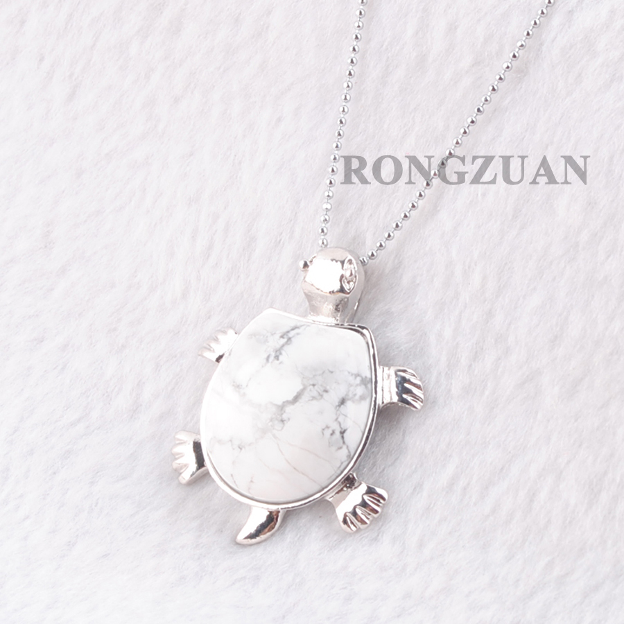 Necklace and pendant Women Jewelry Fashion White Turquoise Bead Animal Tortoise Shape Pendants Silver plated metal Chain Lobster 18" DN3736
Necklace and pendant Women Jewelry Fashion White Turquoise Bead Animal Tortoise Shape Pendants Silver plated metal Chain Lobster 18" DN3736