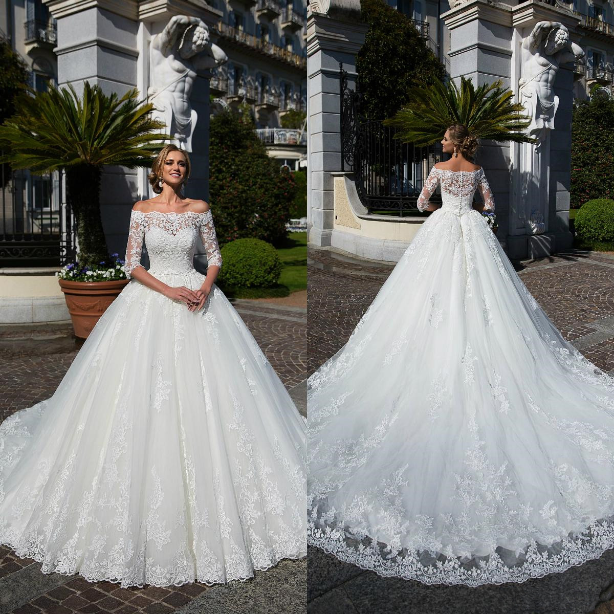 Elegant Lace Princess Wedding Dresses Off Shoulder Long Sleeve Sweep Train Bridal Gowns Plus Size Beach Wedding Gown robe de mariée, Same as image
Elegant Lace Princess Wedding Dresses Off Shoulder Long Sleeve Sweep Train Bridal Gowns Plus Size Beach Wedding Gown robe de mariée, Same as image