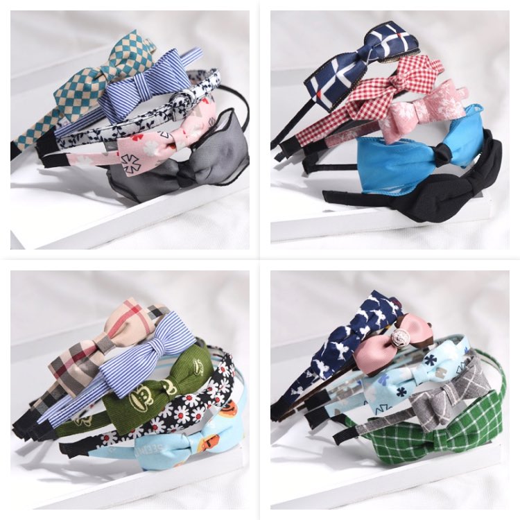 Cute Girls Fabric Japanese Floral Bow Hair Band Headband Fields And Gardens Hairbands Random Style