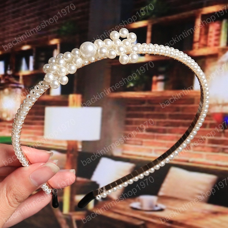 Handmade Pearl Fashion Hairband Headband Women Girls Hair Head Hoop Bands Accessories For Children Hairband Scrunchy Headdress