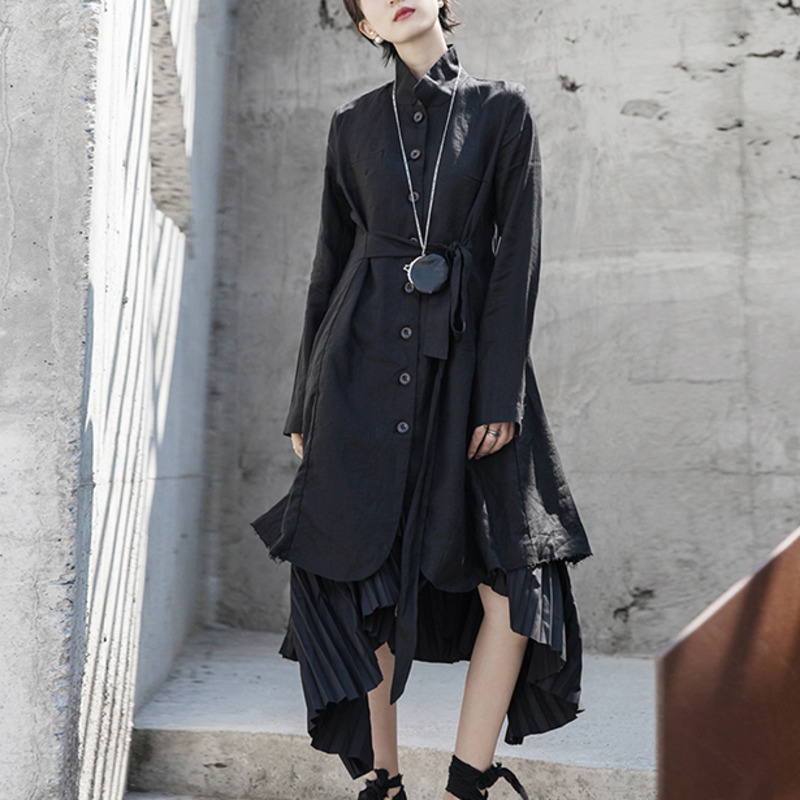 simple Women Black Asymmetrical Split Joint Trench New Stand Collar Long Sleeve Loose Fit Windbreaker Fashion Spring 2020 1R597
simple Women Black Asymmetrical Split Joint Trench New Stand Collar Long Sleeve Loose Fit Windbreaker Fashion Spring 2020 1R597