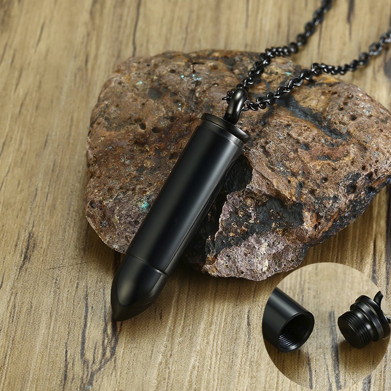 Men Pendant Necklace with Chain Can Be Open Ash Holder Perfume Container Stainless Steel Black Color
Men Pendant Necklace with Chain Can Be Open Ash Holder Perfume Container Stainless Steel Black Color