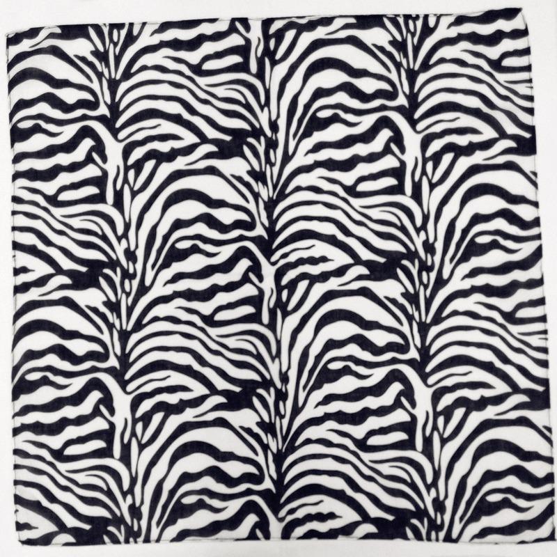 12PCS 54 * 54CM Pure Cotton Black and White Square Handkerchief Riding Outdoor Headscarf