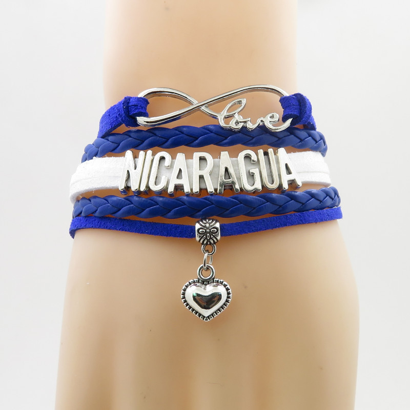 Infinity Love Nicaragua Bracelet Heart Charm Bracelet Nicaragua National Flag Banner Bracelet & Bangle For Woman And Man Jewelry, Golden;silver
Infinity Love Nicaragua Bracelet Heart Charm Bracelet Nicaragua National Flag Banner Bracelet & Bangle For Woman And Man Jewelry, Golden;silver