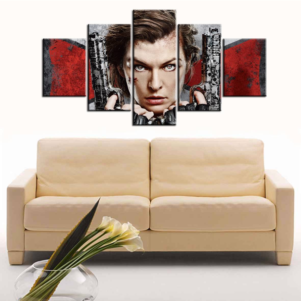 5pcs/set Unframed Resident Evil: The Final Chapter Milla Jovovich Poster Print On Canvas Wall Art Painting For Living Room Decor