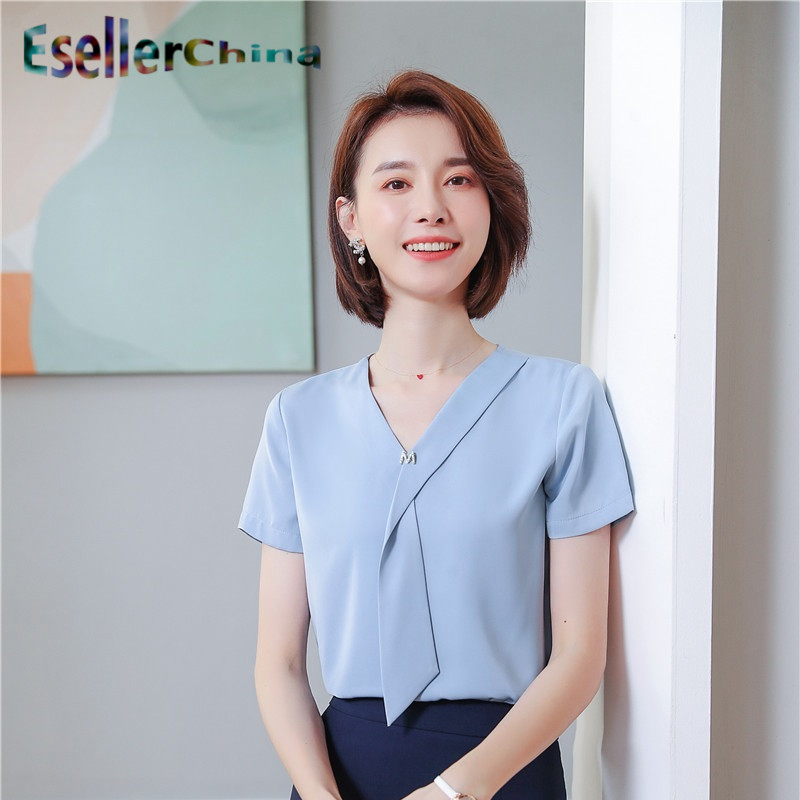 Summer Short Sleeve Women Blouses Shirts Styles Ladies Office Work Wear Blouse Female Tops Clothes Novelty Blue, White
Summer Short Sleeve Women Blouses Shirts Styles Ladies Office Work Wear Blouse Female Tops Clothes Novelty Blue, White