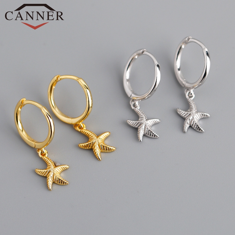 New Arrival Personality Starfish/Shell Sterling Silver Hoop Earrings for Women Gold Silver color Earrings 925 
New Arrival Personality Starfish/Shell Sterling Silver Hoop Earrings for Women Gold Silver color Earrings 925