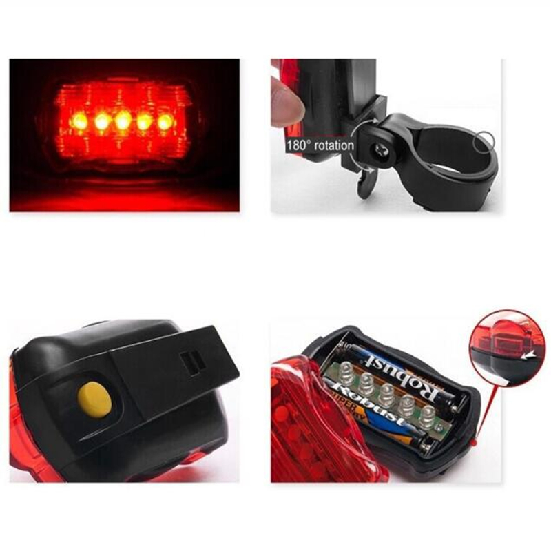 Tail Lighting Bright Bicycle Rear Cycling Safety Flashlight 6 Light Mode Options Led Accessories Fits On Any Bike