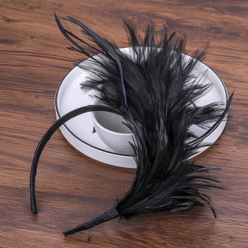 Haimeikang Feather Hairband Fascinator Flapper Headband Mardi Gras Party Head Decor Hot Halloween Festival Accessories
