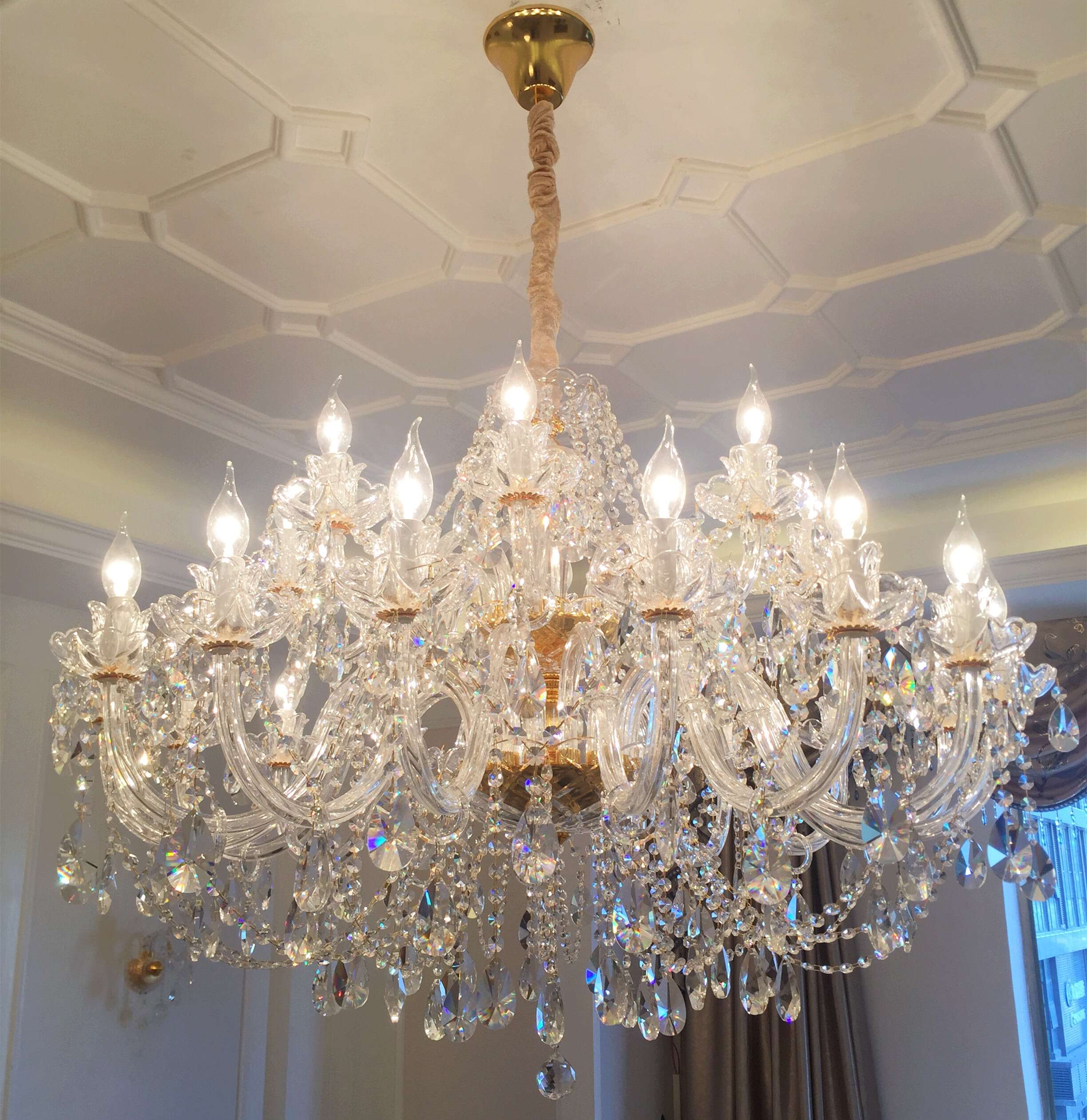 European crystal chandelier living room lamp restaurant bedroom household lamp villa staircase dining room candle lamps