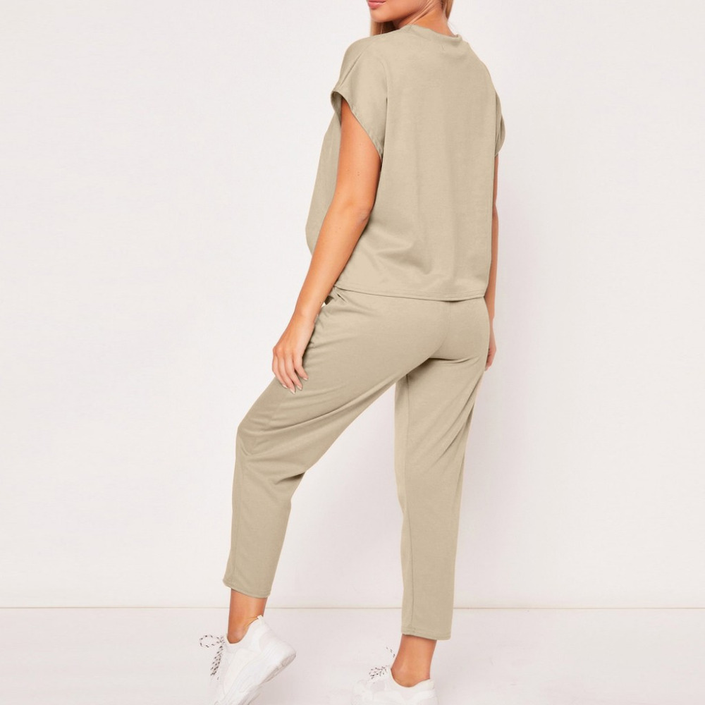 2019 FASHION Womens Summer 2PCS Tracksuits Set Sport Lounge Wear Ladies Casual Tops Pant Suit 2.261