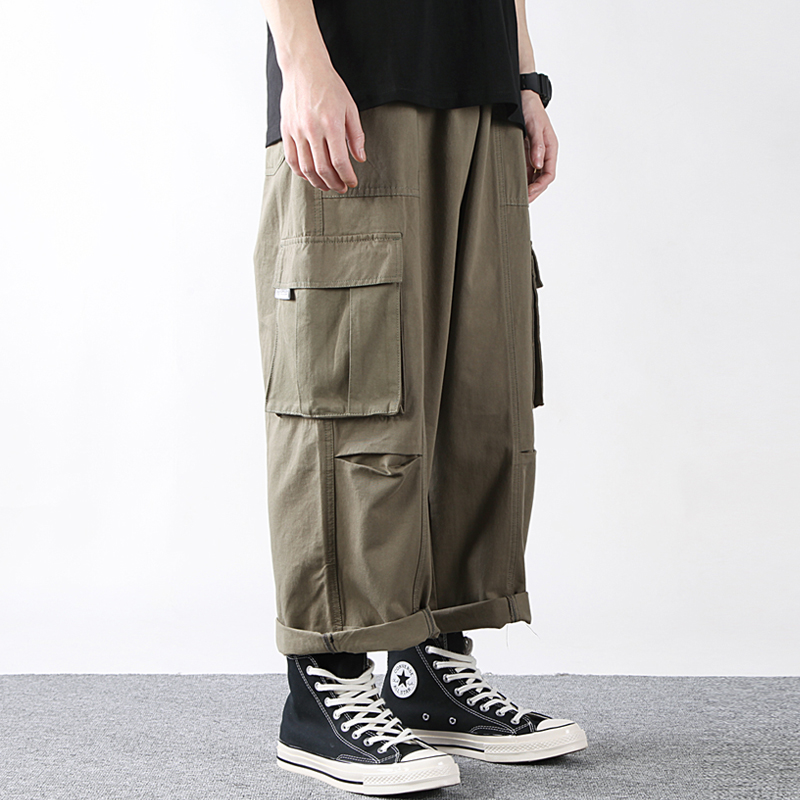 American Casual Cargo Pants Men Lazy Baggy Wide-Leg Cropped Pants Mens Work Multi-pocket Ninth-pants Ankle-Length Trousers, Black
American Casual Cargo Pants Men Lazy Baggy Wide-Leg Cropped Pants Mens Work Multi-pocket Ninth-pants Ankle-Length Trousers, Black