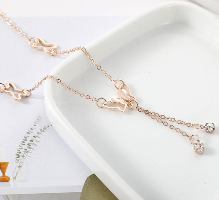 Temperament butterfly single drill tassel anklet female Korean fashion accessories wholesale free shipping