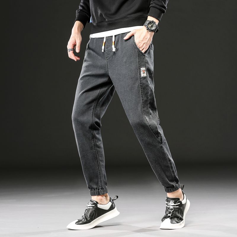 Men's Jeans Hip Hop Harlan Streetwear Denim Trousers 2021 Kpop Korean Style Clothes Oversized Jens Men Fashions Blue Jogger