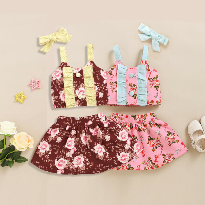 1-4Y Infant Baby Girls Clothes Sets Button Sling Tops + Flowers Skirt + Headband Summer Clothes, Pink
1-4Y Infant Baby Girls Clothes Sets Button Sling Tops + Flowers Skirt + Headband Summer Clothes, Pink