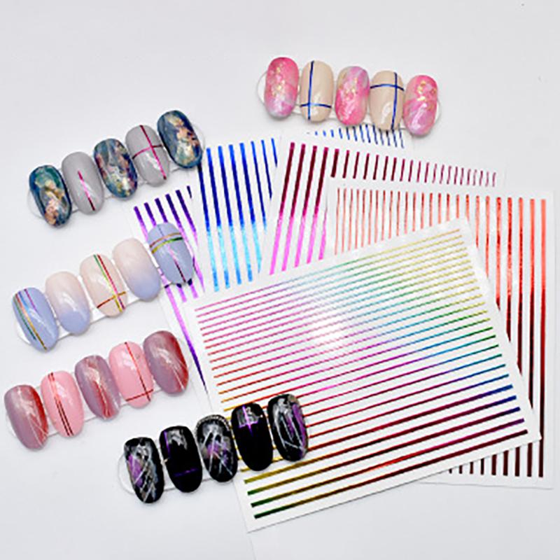 3D Rainbow Color Nail Sticker Stripe Lines Nail Decals Tips Foils Nails Stickers Adhesive Transfer Manicure Art Stickers, Blue
3D Rainbow Color Nail Sticker Stripe Lines Nail Decals Tips Foils Nails Stickers Adhesive Transfer Manicure Art Stickers, Blue